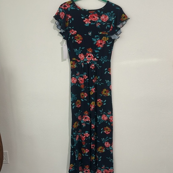 Floral Tiered Faux Wrap Knit Maxi Dress - Picture 7 of 8